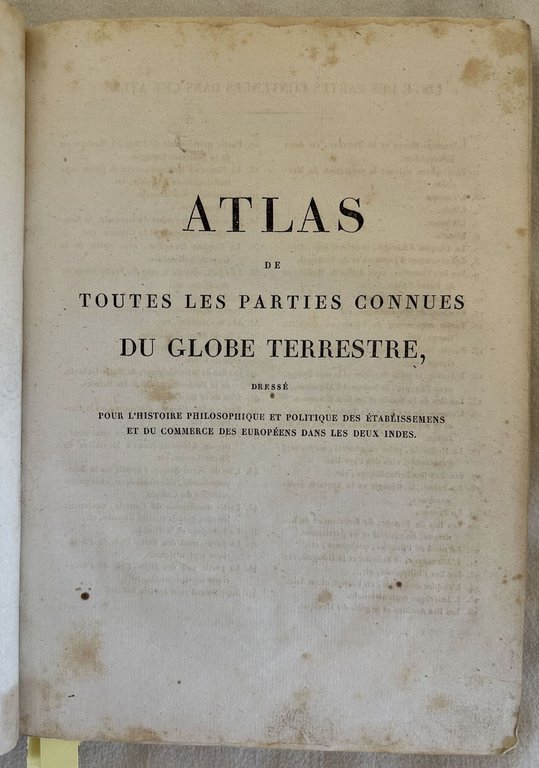 ATLAS DE TOUTES LES PARTIES CONNUES DU GLOBE TERRESTRE DRESSE …