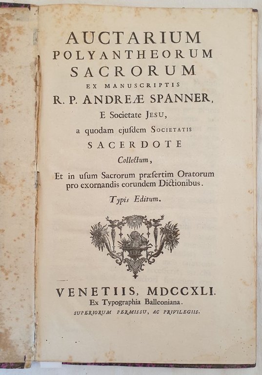 AUCTARIUM POLYANTHEORUM SACRORUM EX MANUSCRIPTIS