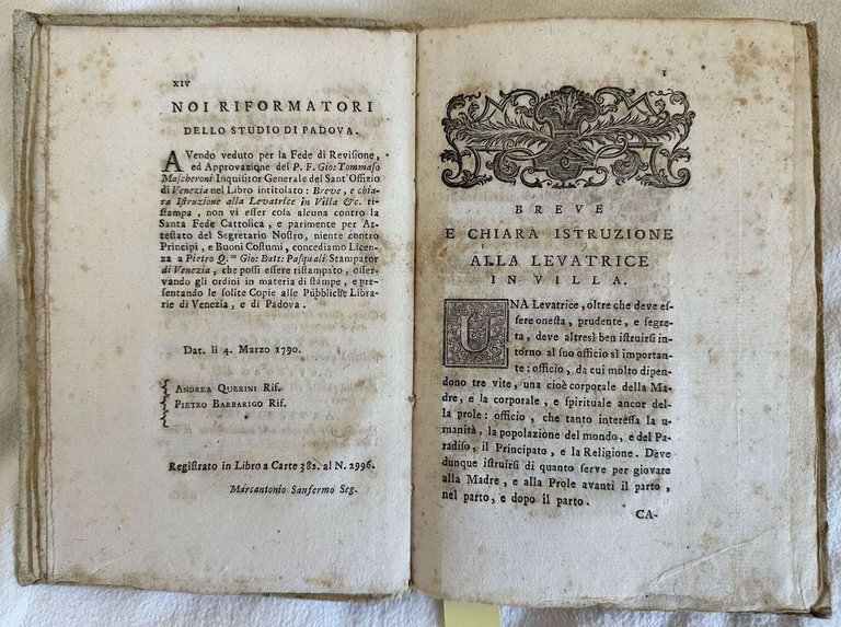 BREVE E CHIARA ISTRUZIONE ALLA LEVATRICE IN VILLA CAVATA DAI …