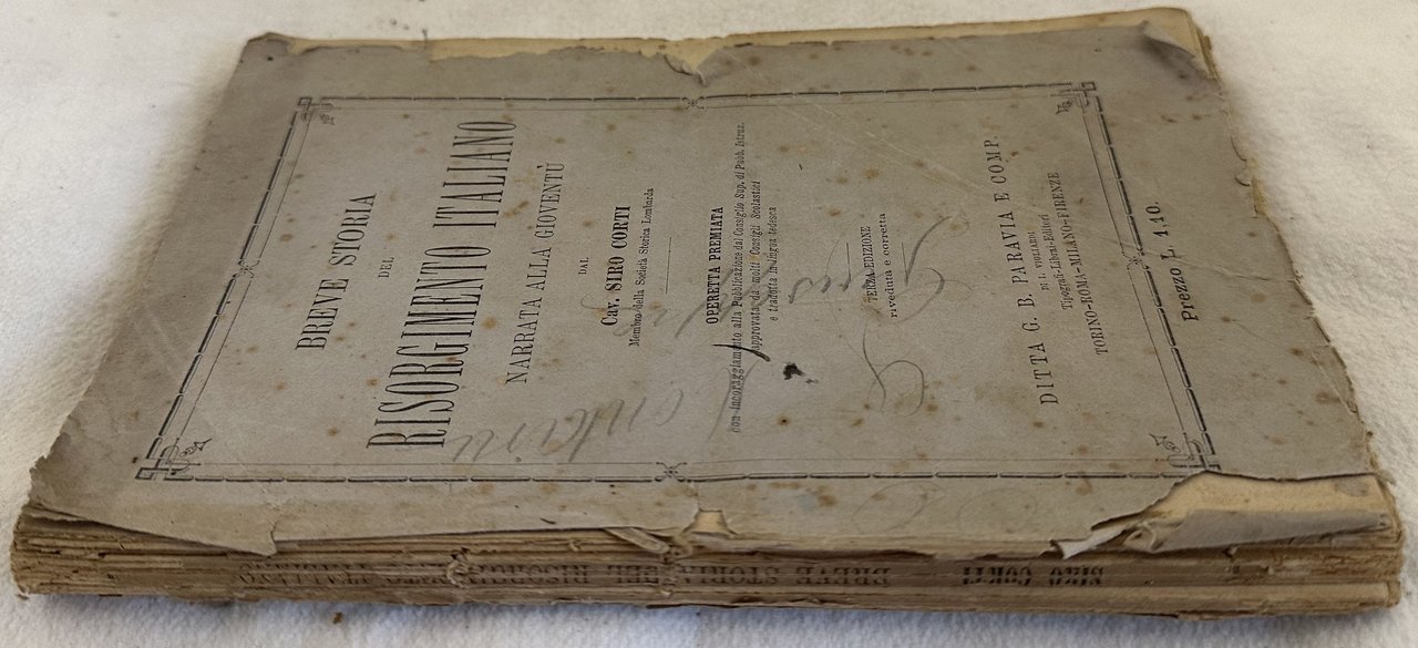 BREVE STORIA DEL RISORGIMENTO ITALIANO NARRATA ALLA GIOVENTU