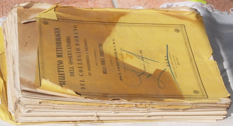 BULLETTINO METEOROLOGICO DELL'OSSERVATORIO DEL COLLEGIO ROMANO CON CORRISPONDENZA E BIBLIOGRAFIA …