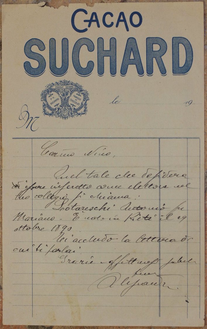 CACAO SUCHARD LETTERA