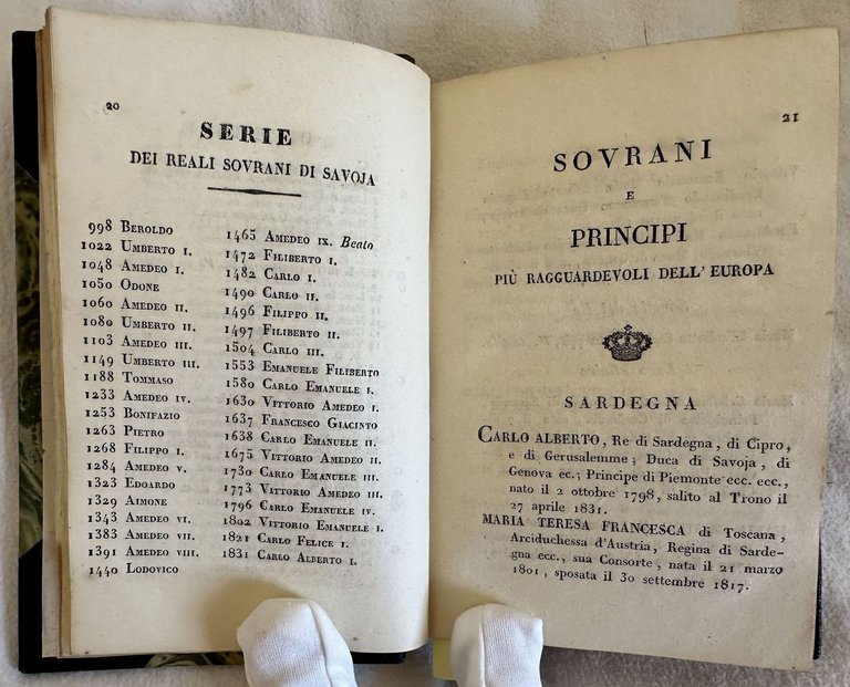 CALENDARIO DI CORTE PER L'ANNO 1832