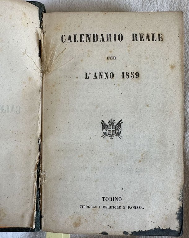 CALENDARIO REALE PER L'ANNO 1859