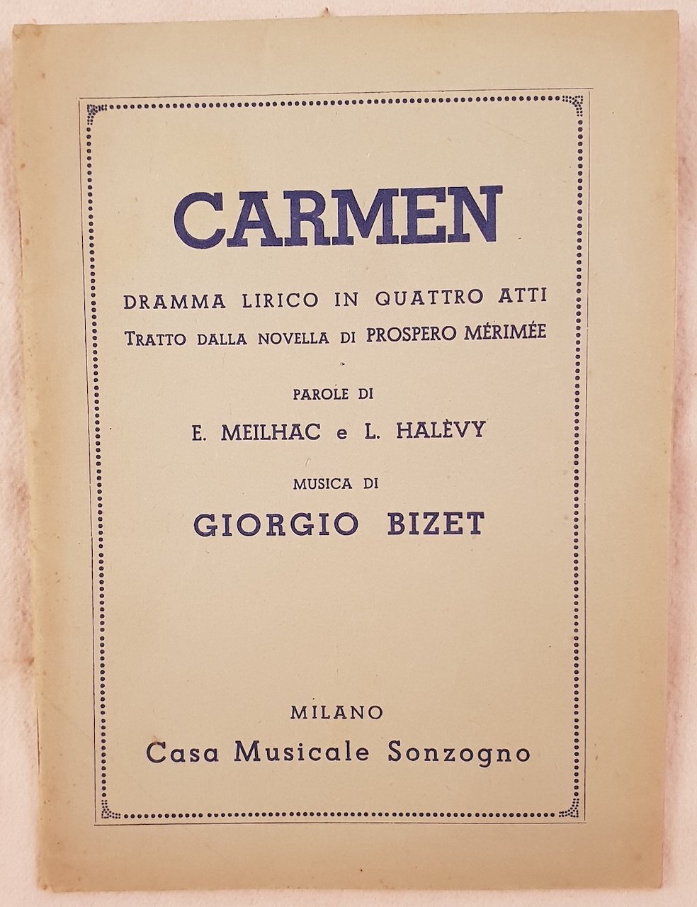 CARMEN DRAMMA LIRICO IN QUATTRO ATTI Tratto dalla novella di …