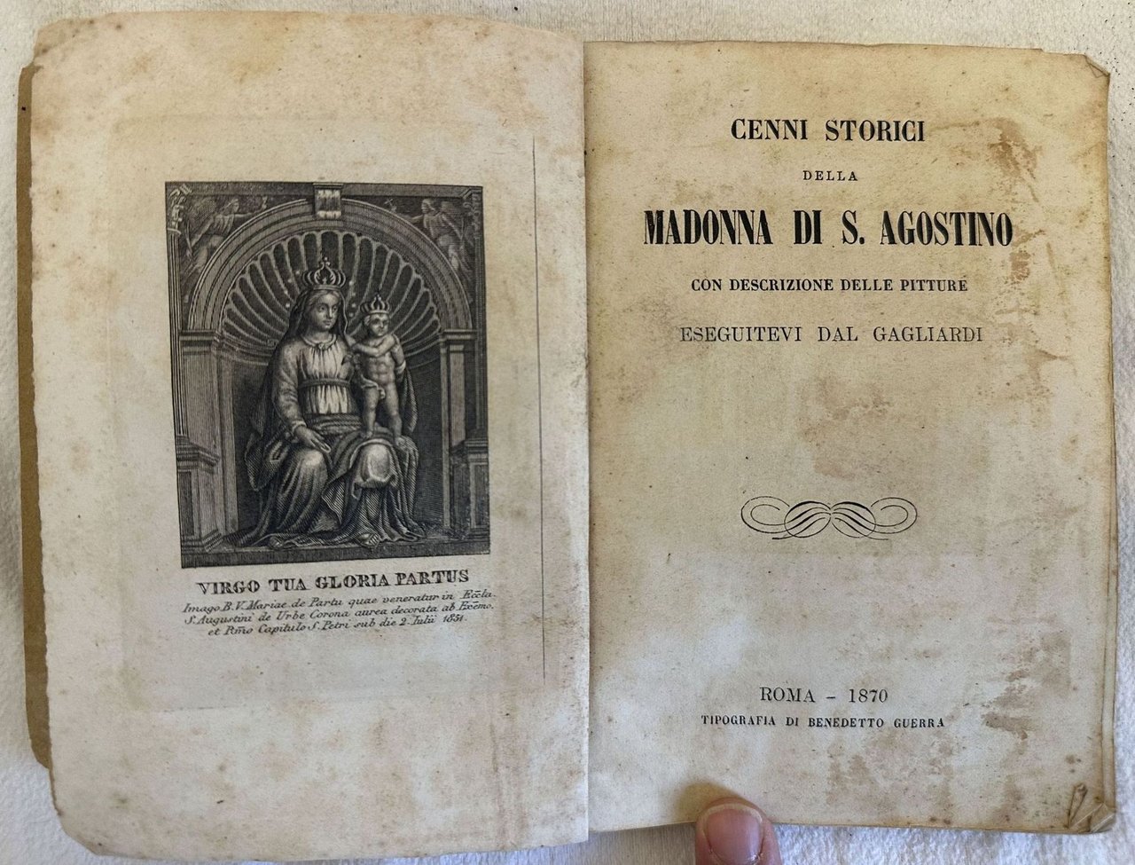 CENNI STORICI DELLA MADONNA DI S. AGOSTINO CON DESCRIZIONE DELLE …