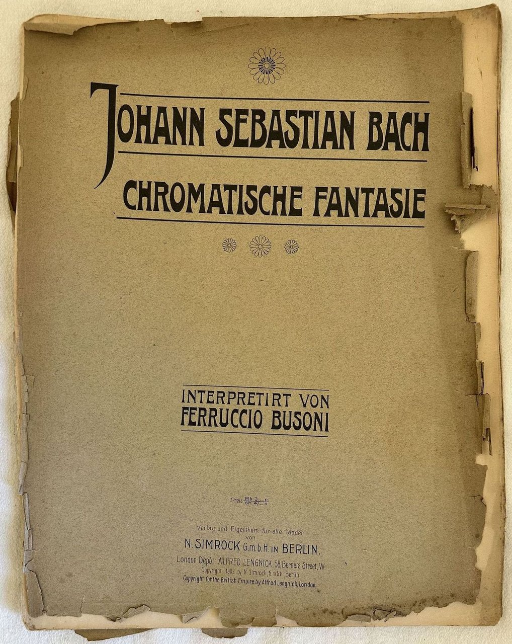 CHROMATISCHE FANTASIE INTERPRETIRT VON FERRUCCIO BUSONI