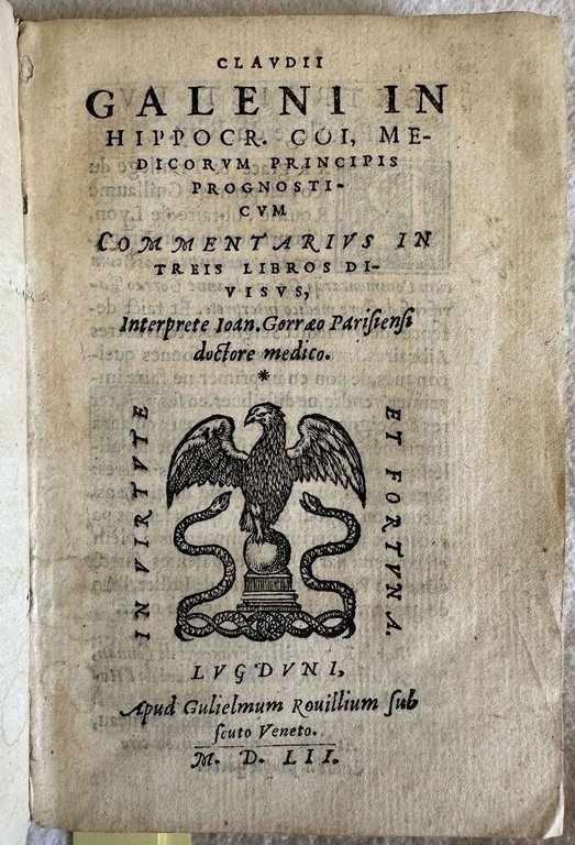 CLAUDII GALENI IN HIPPOCR. COI MEDICORUM PRINCIPIIS PROGNOSTICUM COMMENTARIUS IN … | Immagine Gallery 1