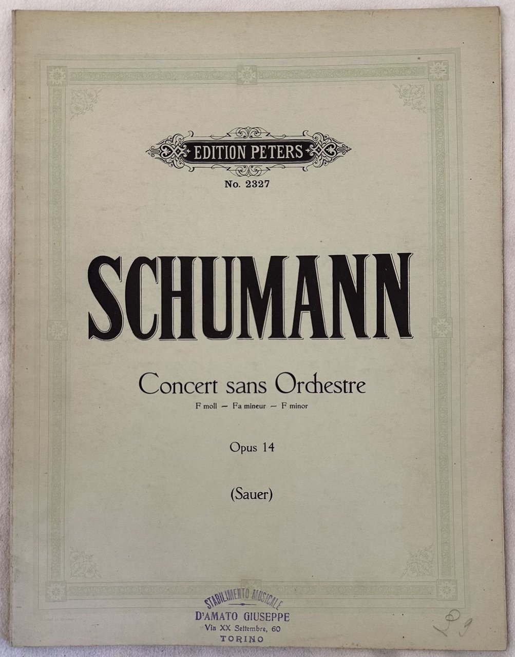 CONCERT SANS ORCHESTRE (TROISIEMEGRANDE SONATE) OPUS 14 | Immagine principale