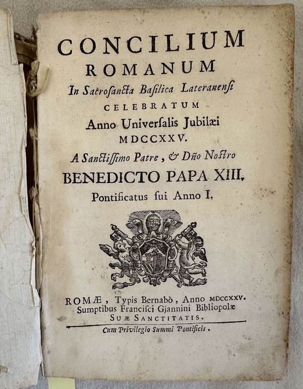 CONCILIUM ROMANUM IN SACROSANCTA BASILICA LATERANENSI CELEBRATUM ANNO UNIVERSALIS JUBILAEI …