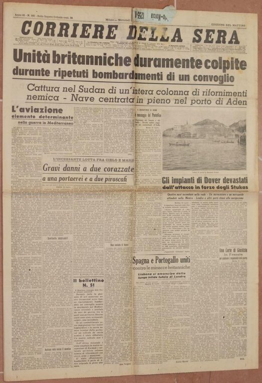 CORRIERE DELLA SERA MERCOLEDI 31 LUGLIO 1940 | Immagine Gallery 2