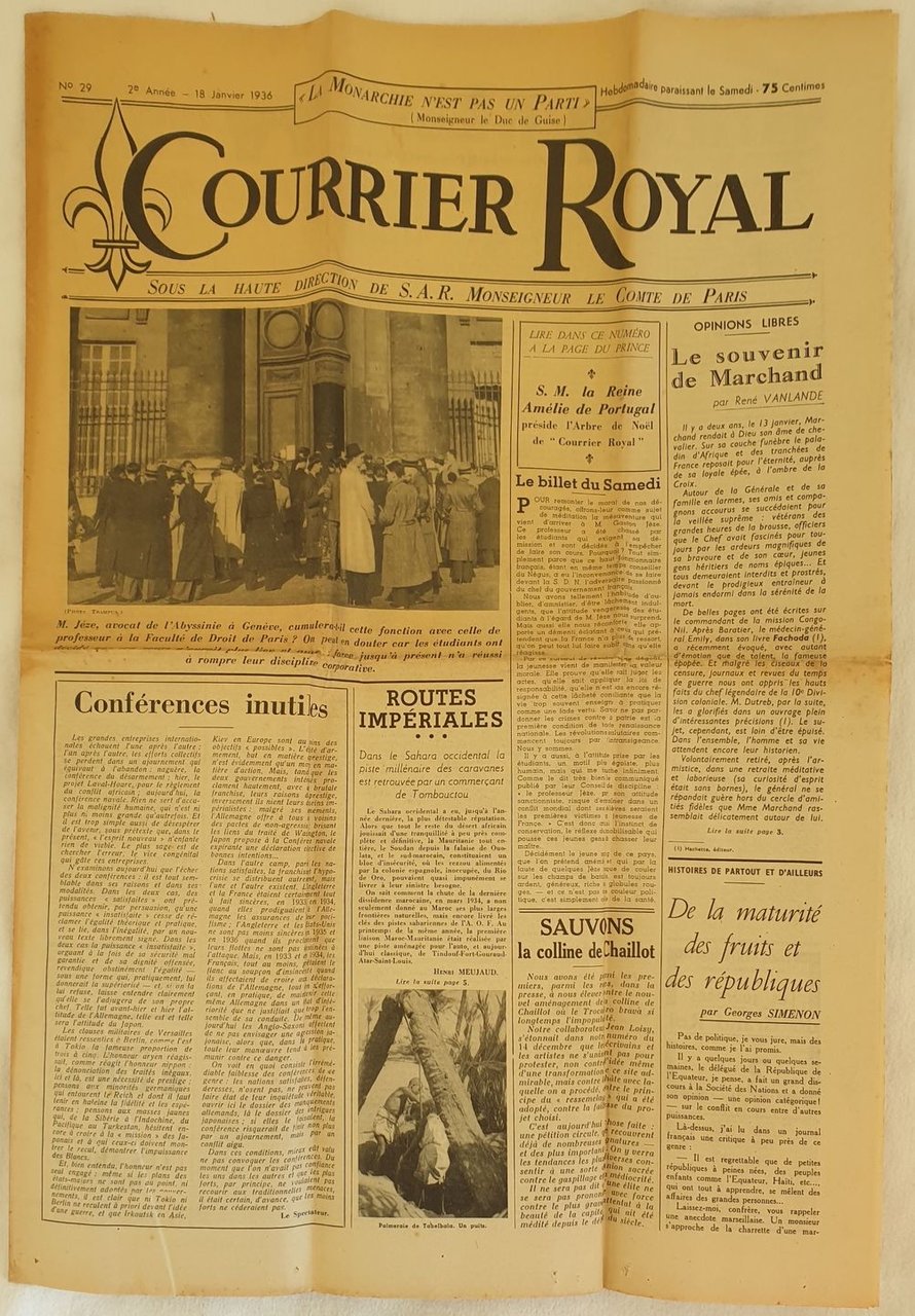 COURRIER ROYAL N° 29 - 2° ANNEE - 18 JANVIER …