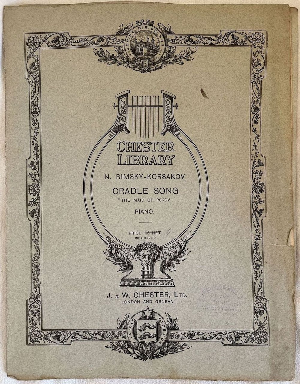 CRADLE SONG FROM MEY'S DRAMA "THE MAID OF PSKOV"ARRANGED FOR …