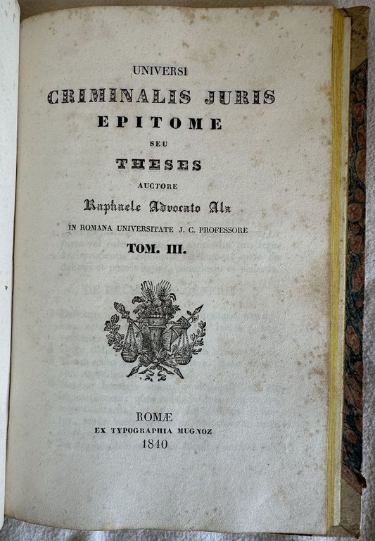 CRIMINALIS JURIS ET RPAXEOS INSTITUTA USUI ETIAM FORENSI ACCOMODATA