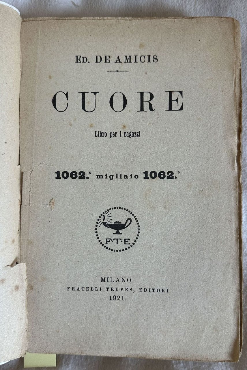 CUORE LIBRO PER I RAGAZZI 1062° MIGLIAIO 1062°