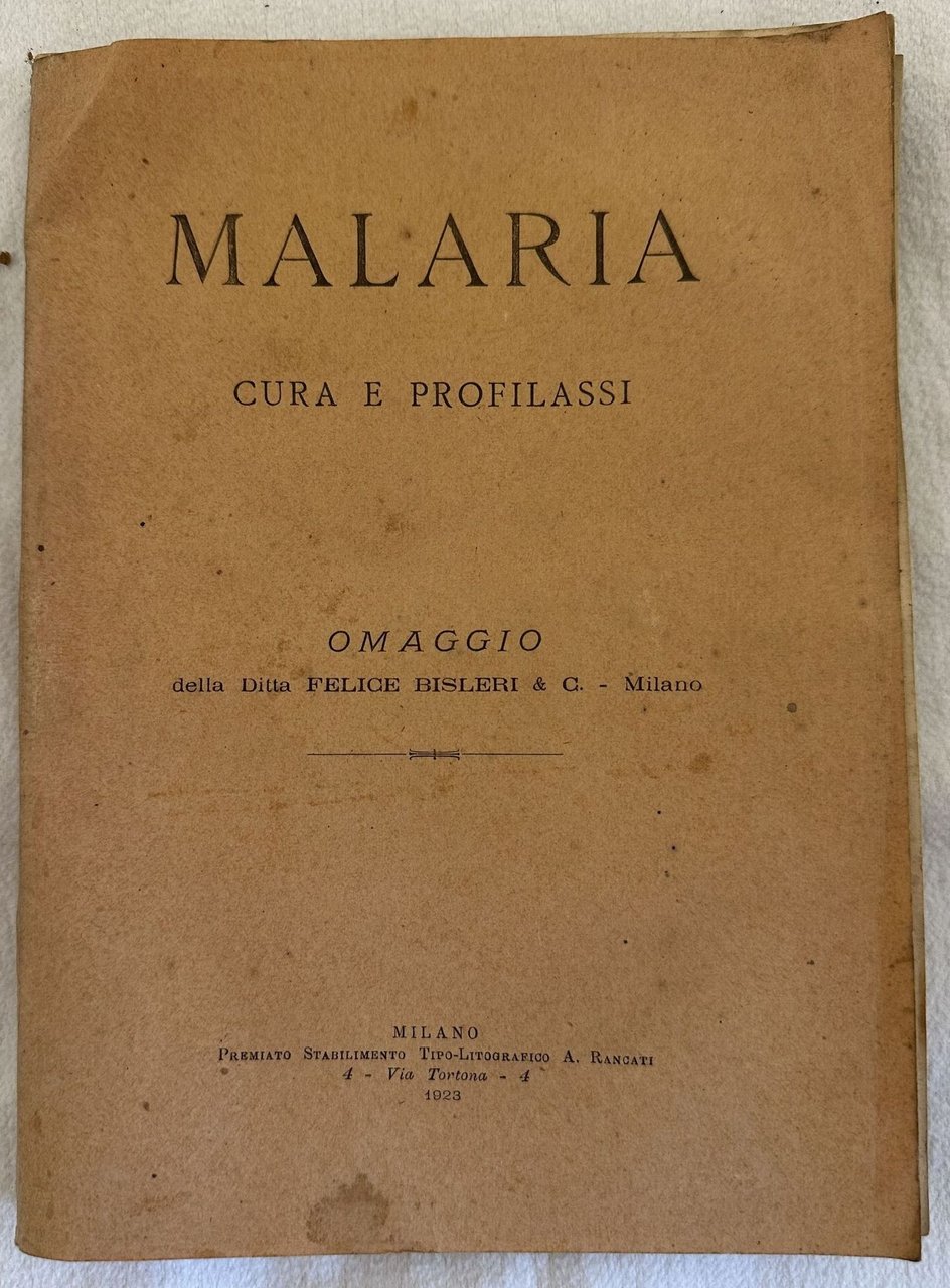 CURA E PROFILASSI DELLA MALARIA (ESPERIMENTI DI CURA E PROFILASSI … | Immagine principale