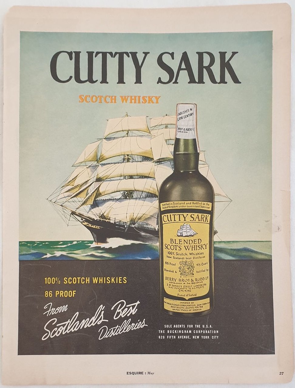 CUTTY SARK SCOTCH WHISKY