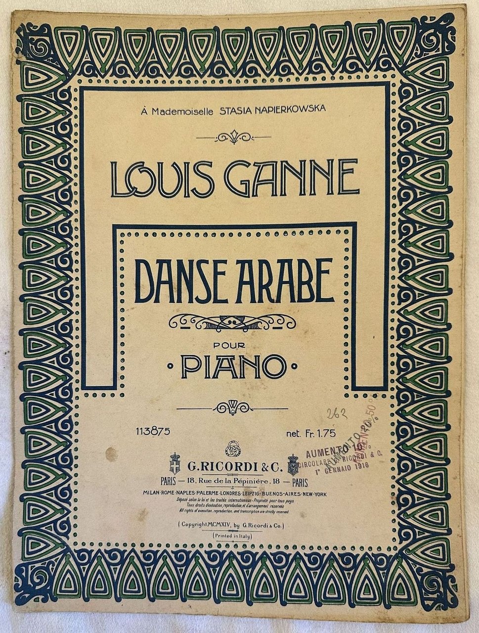 DANSE ARABE POUR PIANO | Immagine principale