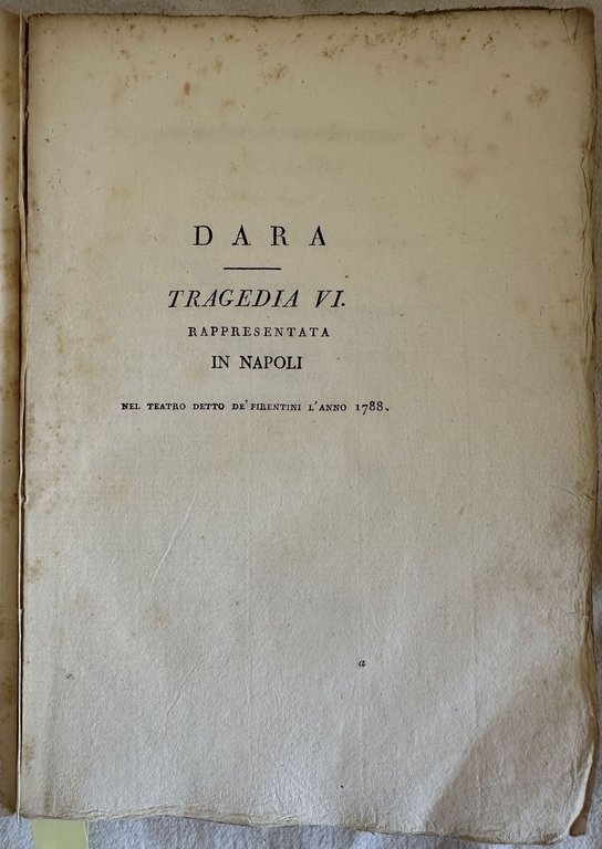 DARA TRAGEDIA DI ALESSANDRO PEPOLI