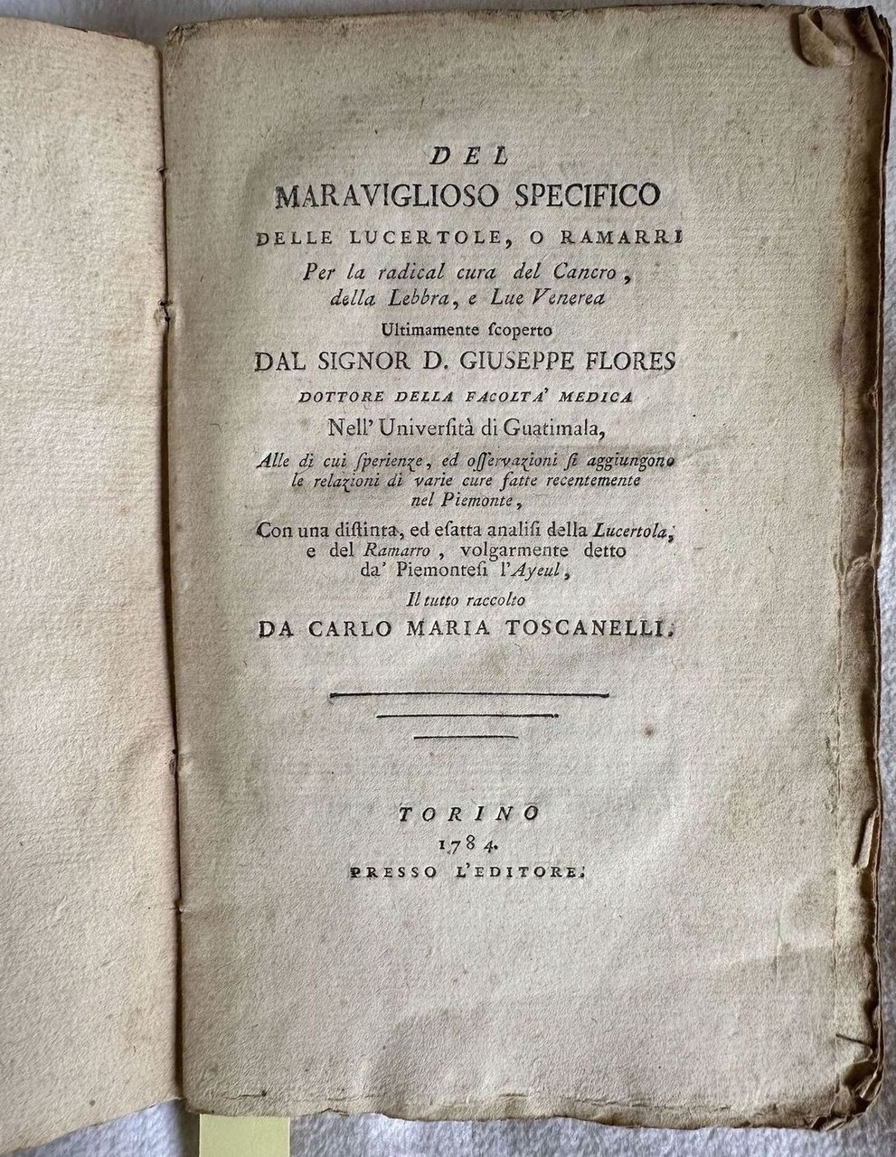 DEL MERAVIGLIOSO SPECIFICO DELLE LUCERTOLE O RAMARRI PER LA RADICAL …