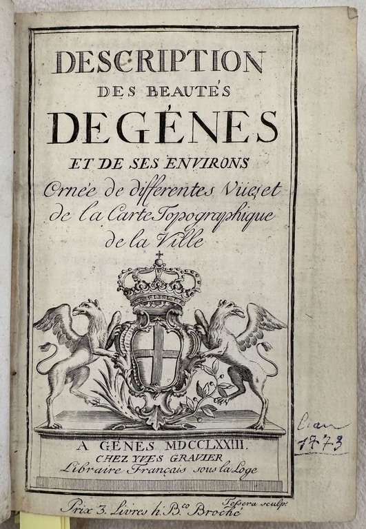 DESCRIPTION DES BEAUTES DE GENES ET DE SES ENVIRONS