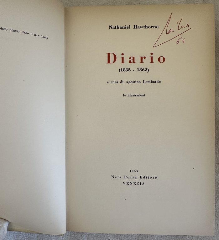 DIARIO (1835-1862) A CURA DI AGOSTINO LOMBARDO