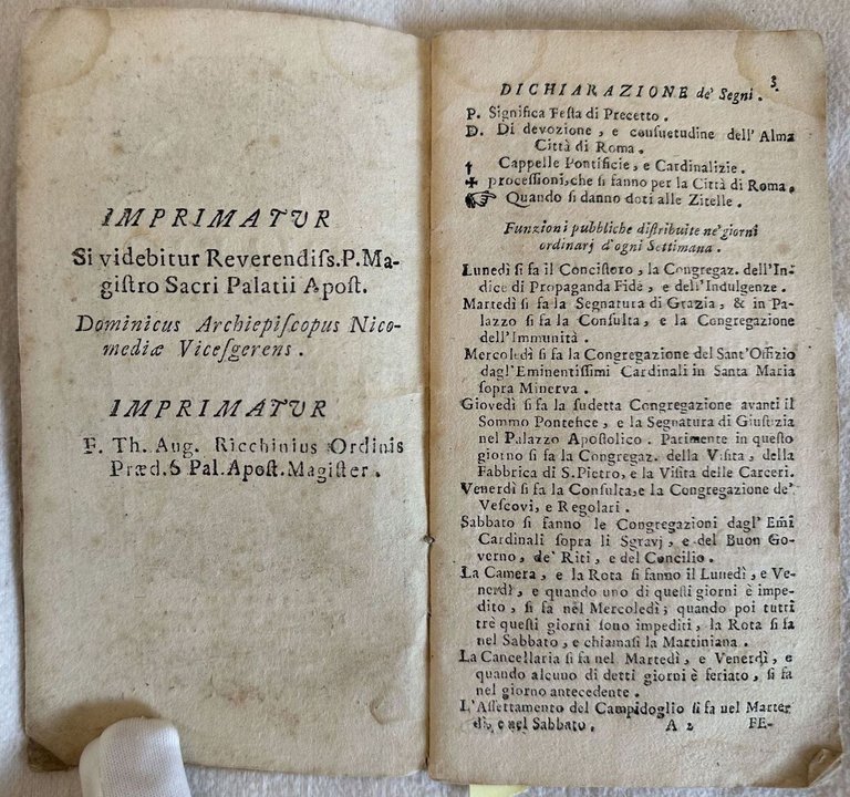 DIARIO ROMANO PER L'ANNO 1771 NEL QUALE SI COMPRENDONO LE …