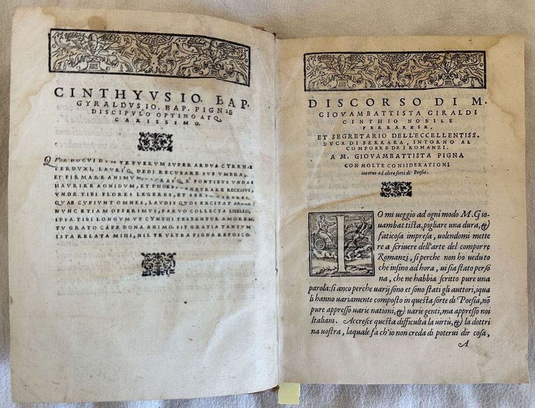 DISCORSI DI M. GIOVAMBATTISTA GIRALDI CINTHIO NOBILE FERRARESE E SEGRETARIO …