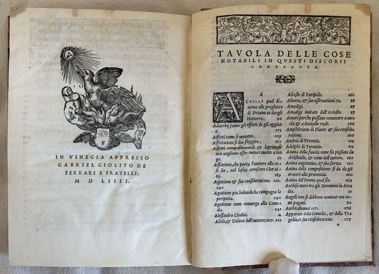DISCORSI DI M. GIOVAMBATTISTA GIRALDI CINTHIO NOBILE FERRARESE E SEGRETARIO …