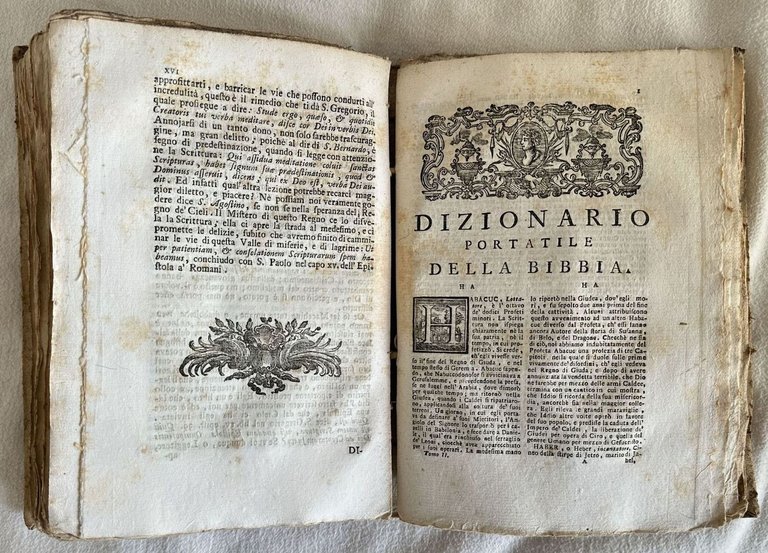DIZIONARIO PORTATILE DELLA BIBBIA TRADOTTO DAL FRANCESE NELL'ITALIANO IDIOMA ED …