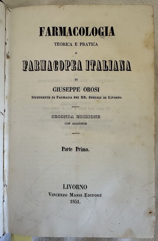 FARMACOLOGIA TEORICA E PRATICA O FARMACOPEA ITALIANA | Immagine Gallery 2