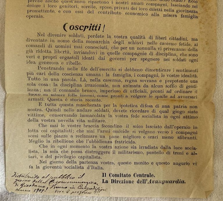 FEDERAZIONE ITALIANA GIOV. SOCIALISTA ADERENTE AL PARTITO SOCIALISTA ITALIANO IL …