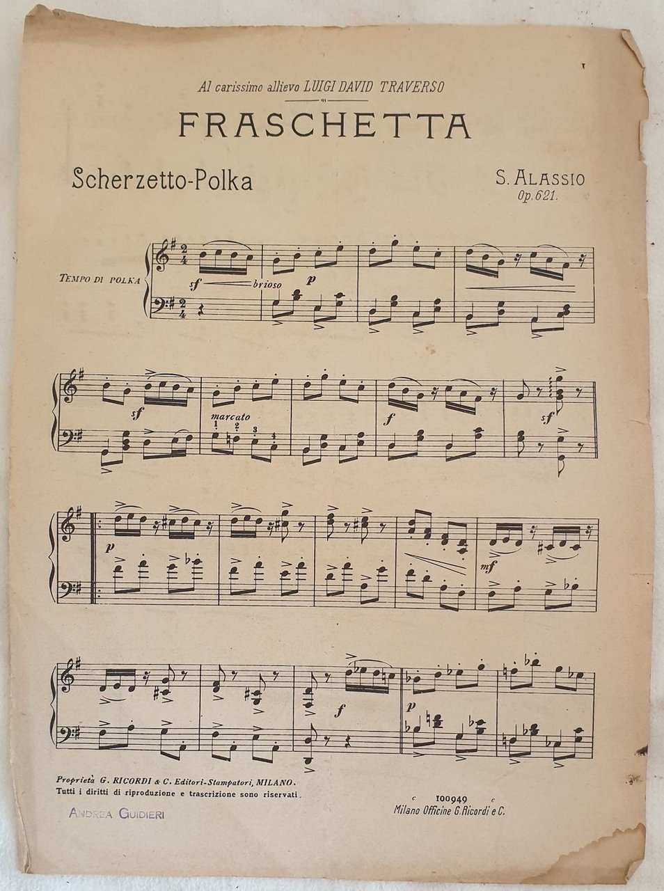 FRASCHETTA SCHERZETTO POLKA OP. 621