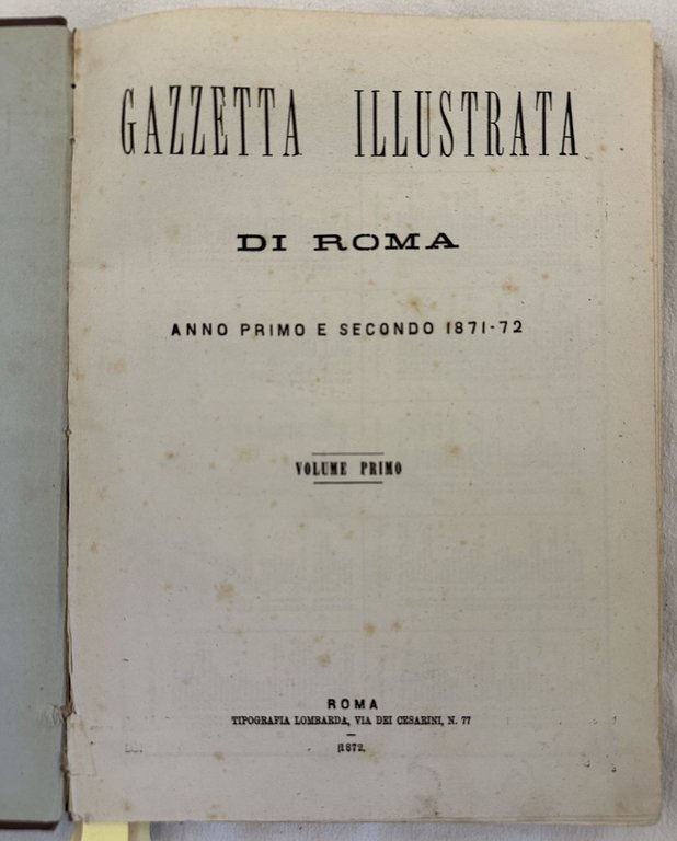 GAZZETTA ILLUSTRATA DI ROMA SUPPLEMENTO ALLA CAPITALE ANNO 1871-73 | Immagine Gallery 3