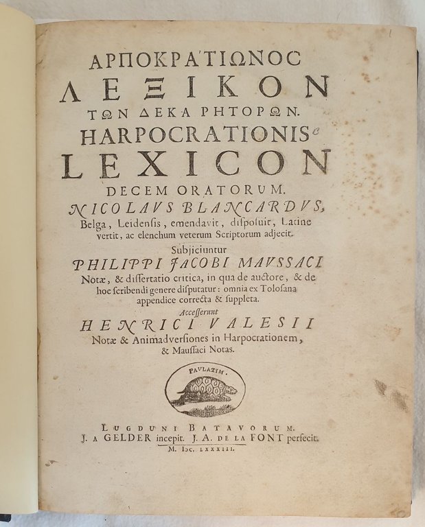 HARPOCRATIONIS LEXICON DECEME ORATORUM