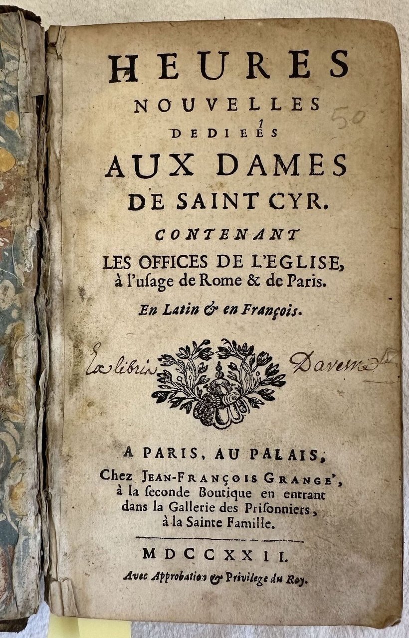 HEURES NOUVELLES DEDIEES AUX DAMES DE SAINT CYR CONTENANT LES … | Immagine principale