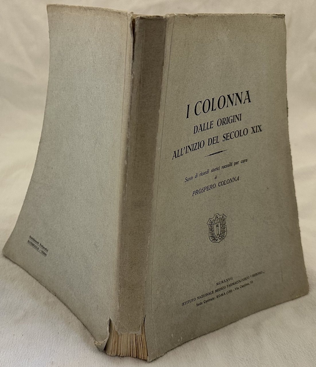 I COLONNA DALLE ORIGINI ALL'INIZIO DEL SECOLO XIX