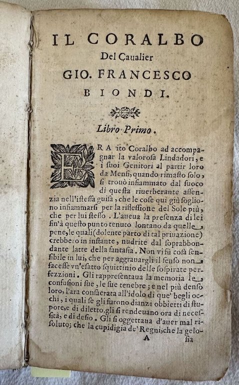 IL CORALBO DEL CAVALIER GIO. FRANCESCO BIONDI LIBRI TRE CHE …