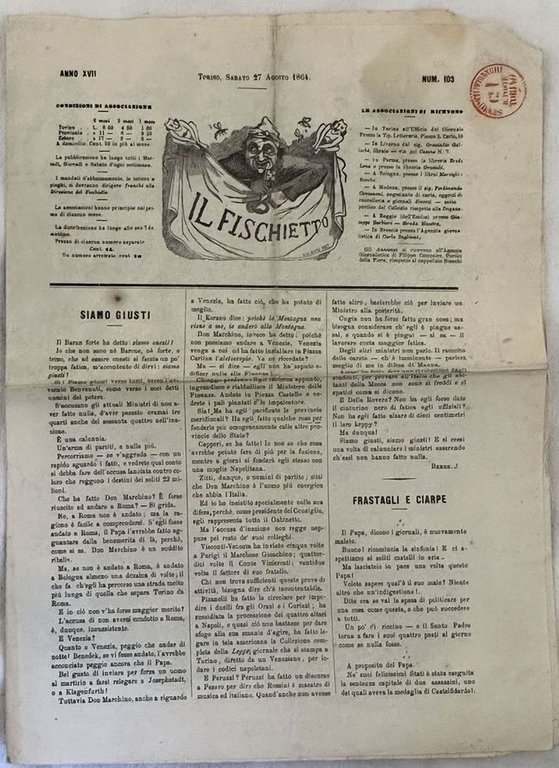 IL FISCHIETTO SABATO 27 AGOSTO 1864 | Immagine Gallery 2