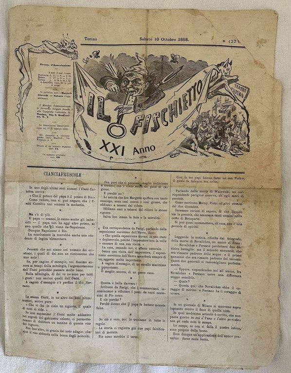 IL FISCHIETTO TORINO SABATO 10 OTTOBRE 1868