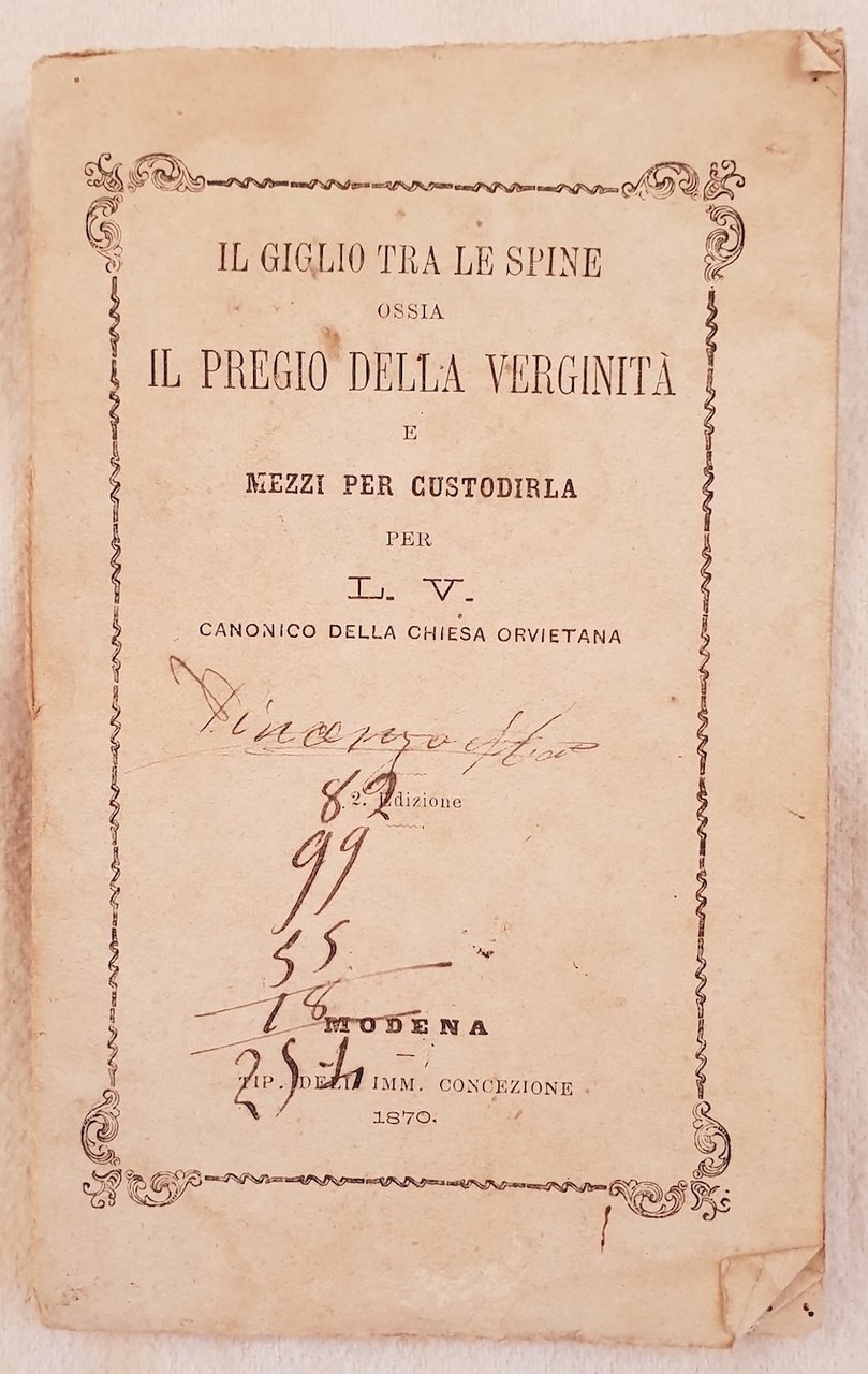 IL GIGLIO TRA LE SPINE OSSIA IL PREGIO DELLA VERGINITA …