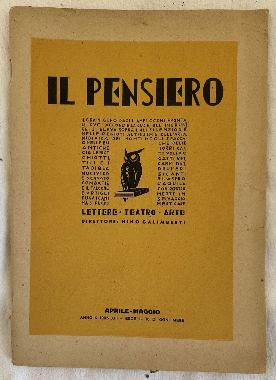 IL PENSIERO ANNO X - APRILE MAGGIO 1935