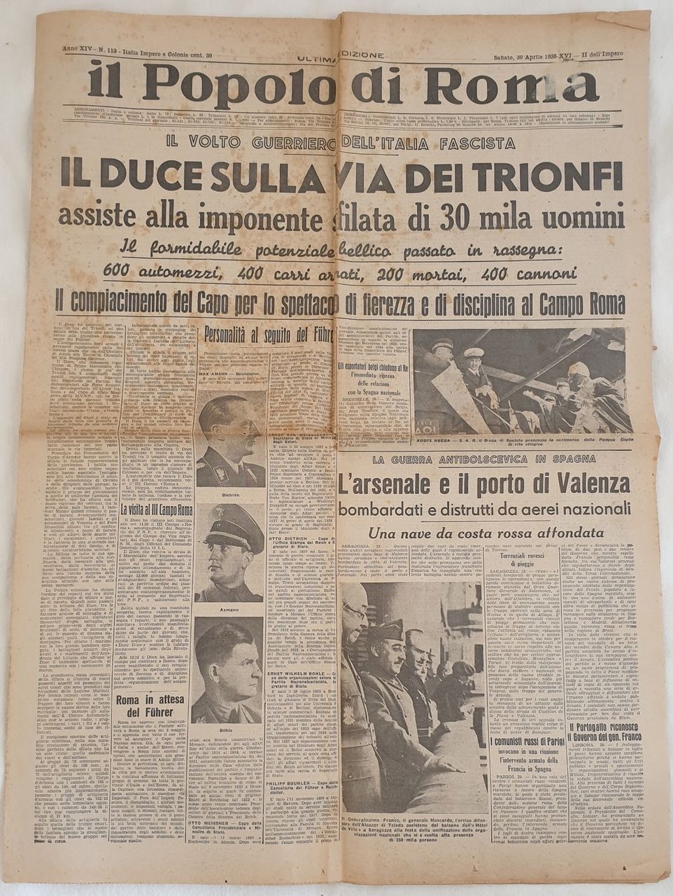 IL POPOLO DI ROMA ANNO XIV - N. 119 ROMA, …