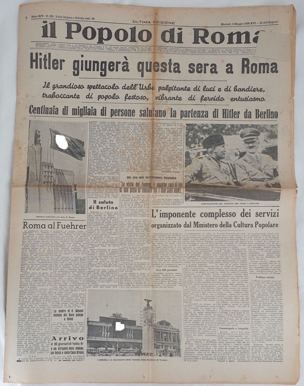 IL POPOLO DI ROMA ANNO XIV - N. 122 ROMA, …