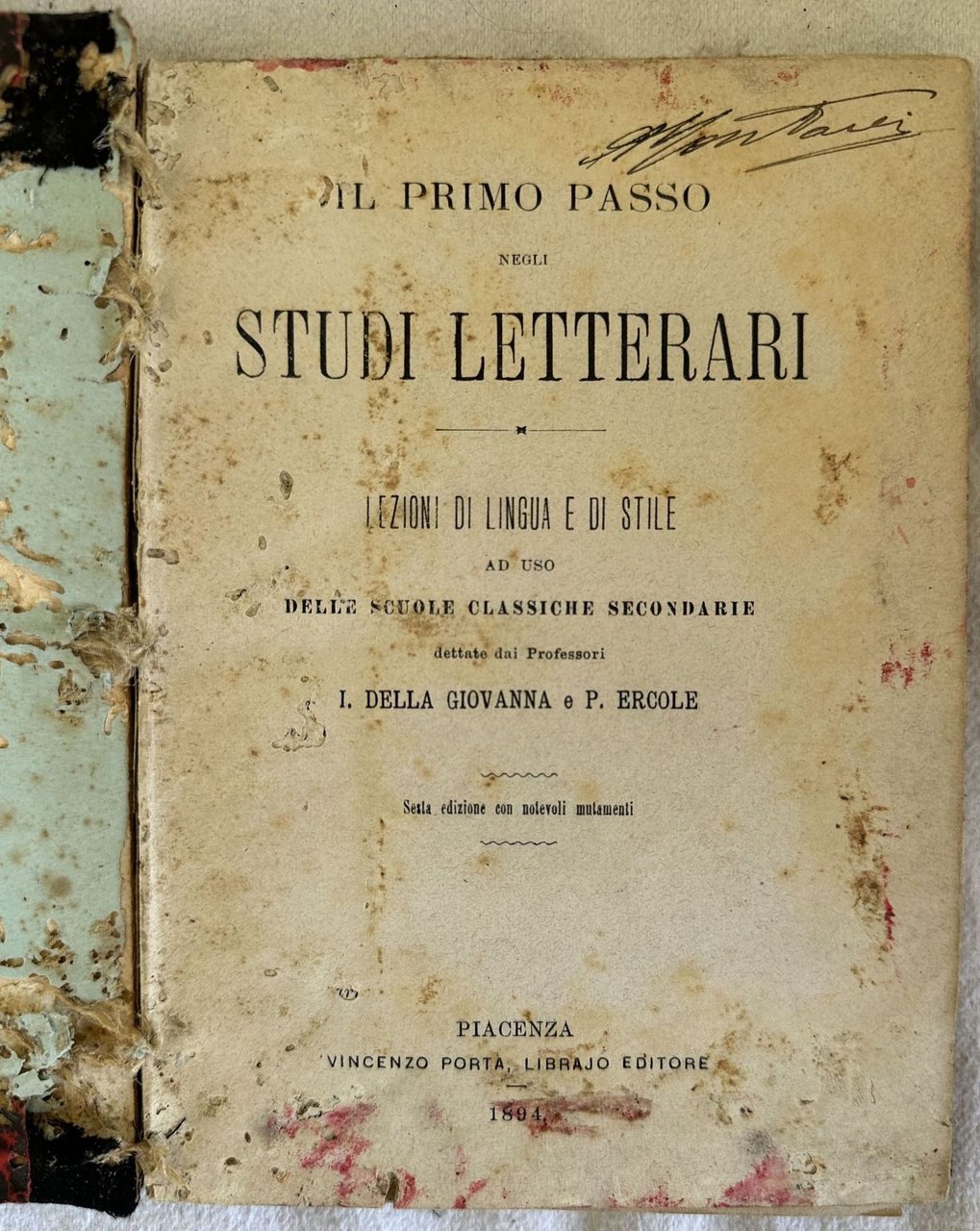 IL PRIMO PASSO NEGLI STUDI LETTERARI LEZIONI DI LINGUA E …