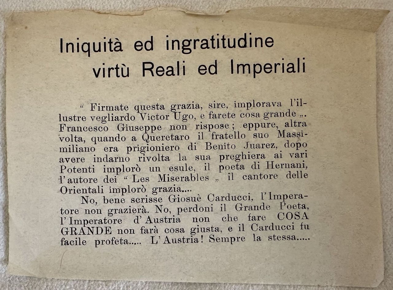 INIQUITA ED INGRATITUDINE VIRTU REALI ED IMPERIALI