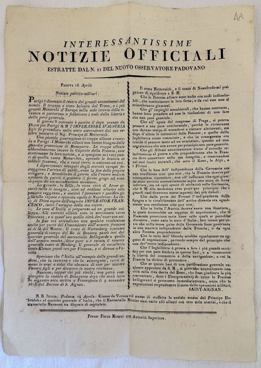 INTERESSANTISSIME NOTIZIE OFFICIALI ESTRATTE DAL N. 21 DEL NUOVO OSSERVATORE …