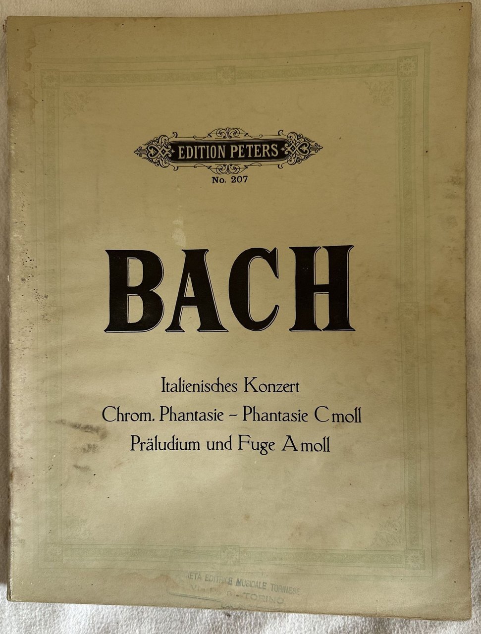 KLAVIERWERKE JOH. SEB. BACH CZERNY GRIEPENKERL UND ROITZSCH