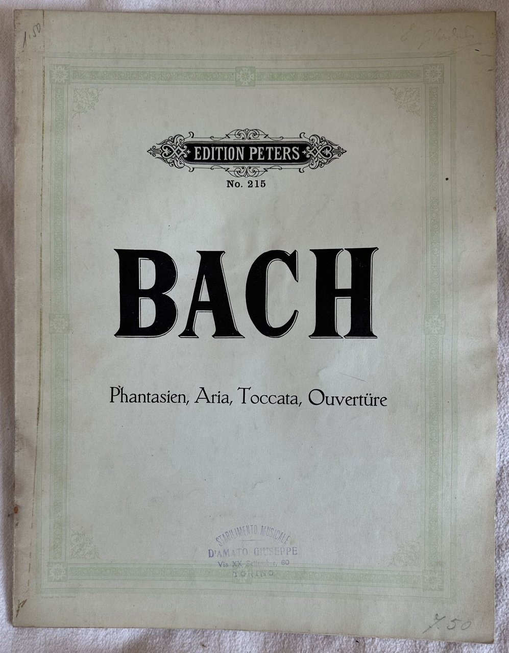 KLAVIERWERKE VON JOH. SEB. BACH HERAUSGEGEBEN VON CZERNY GRIEPENKERL UND …