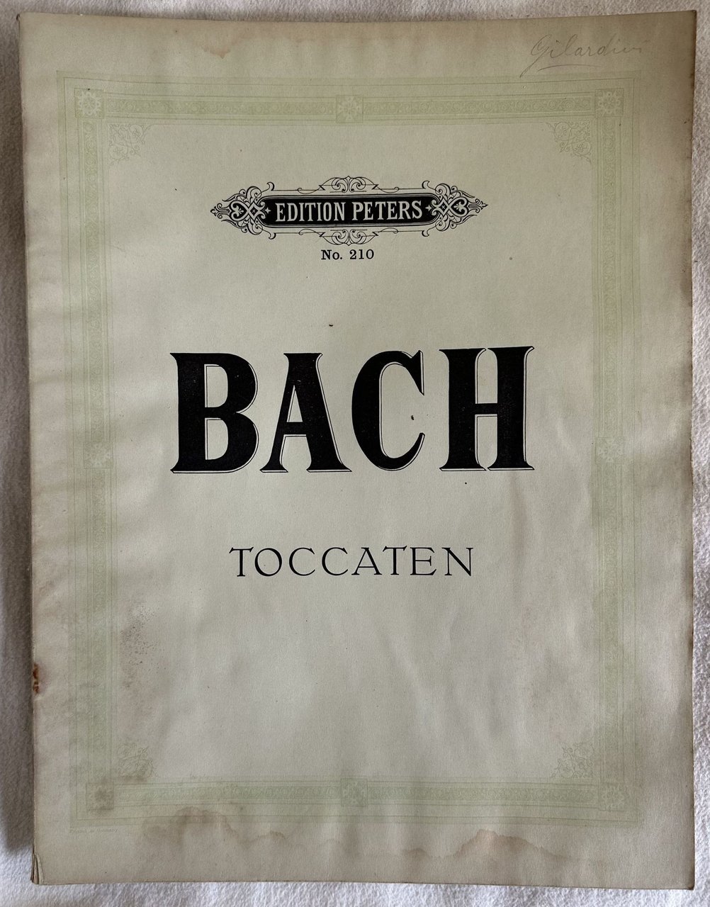 KLAVIERWERKE VON JOH. SEB. BACH TOCCATEN HERAUSGEGEBEN VON CZERNY GRIEPENKERL …